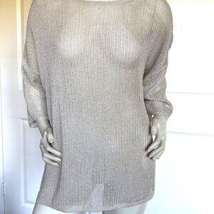 NWT MISSONI METALLIC BEIGE KNIT RELAX TOP SIZE: 44